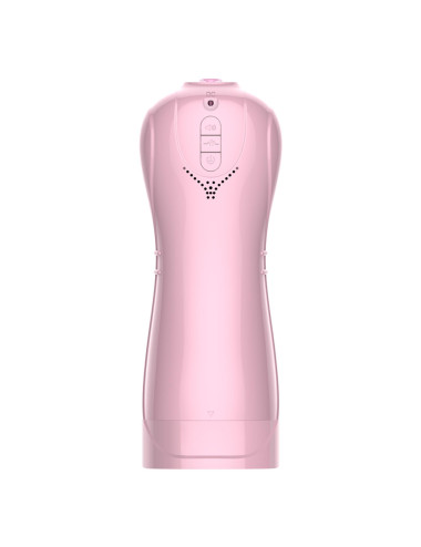 Masturbator-Vibrating and Flashing Masturbation Cup USB 7+7 Function / Talk Mode (Pink)