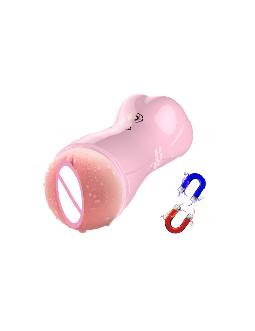 B - Series Fox Masturbator Wibracyjny USB z Dźwiękiem Pink