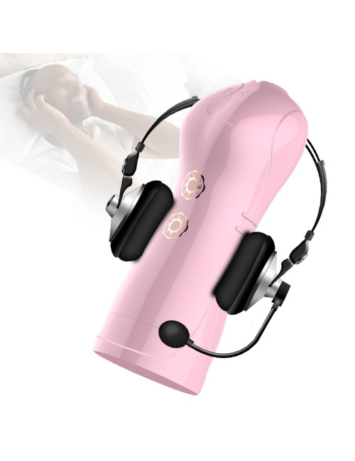 B - Series Fox Masturbator Wibracyjny USB z Dźwiękiem Pink