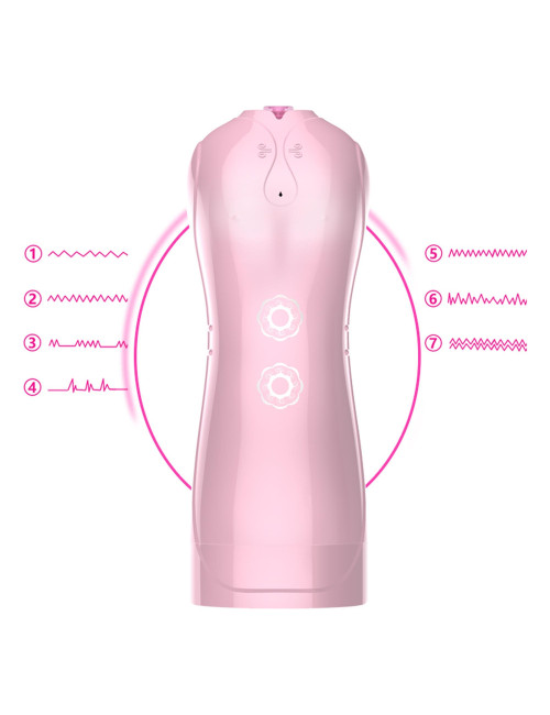 B - Series Fox Masturbator Wibracyjny USB z Dźwiękiem Pink