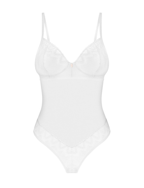 Obsessive Alissium Body M/L Białe z regulacją ramiączek