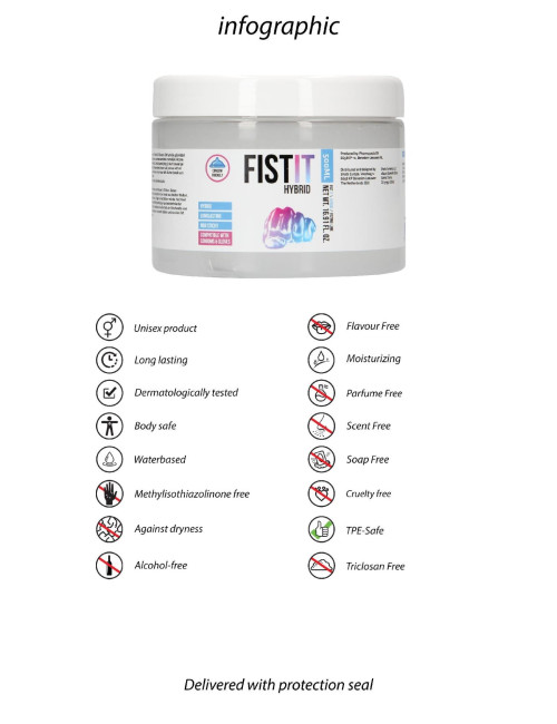 Fist It Hybrid 500 ml - żel Afrodyzjakowy do fisting, bezpieczny dla ciała