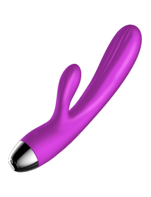 Wibrator Silikonowy Punkt G – Pulsator Purple, Grzanie, USB, 7+7 Trybów, Wodoodporny