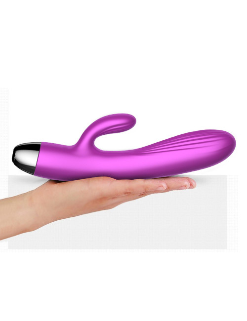 Wibrator Silikonowy Punkt G – Pulsator Purple, Grzanie, USB, 7+7 Trybów, Wodoodporny