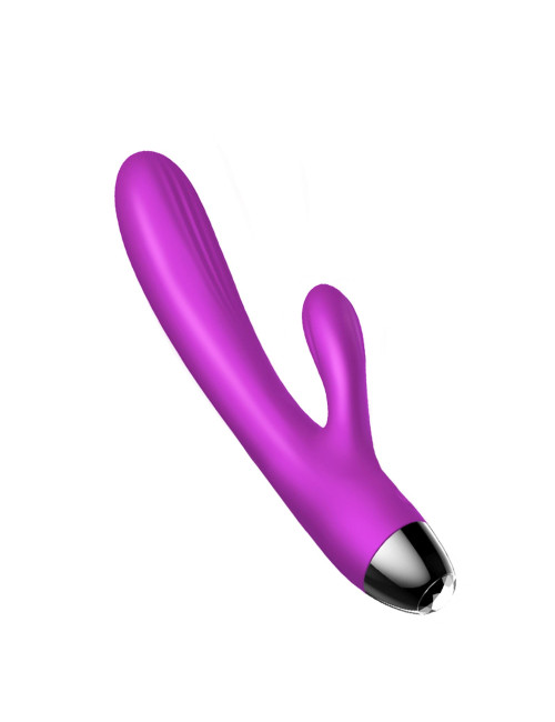 Wibrator Silikonowy Punkt G – Pulsator Purple, Grzanie, USB, 7+7 Trybów, Wodoodporny