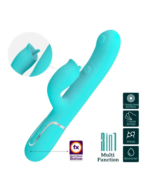 PRETTY LOVE Gigi - Wibrator Króliczek: 7 funkcji wibracji i 7 trybów lizania, wodoodporny silikon