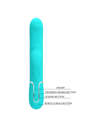 PRETTY LOVE - Gigi light blue, 7 thumping functions 7 licking modes