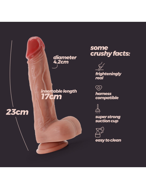 Crushious Inviktus - Dildo silikonowy realistyczny 23 cm - Zabawki erotyczne