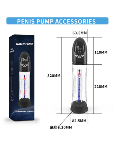 Pompka- PASSION PUMP, PREMIUM RECHARGEABLE AUTOMATIC WATERPROOF LCD PUMP