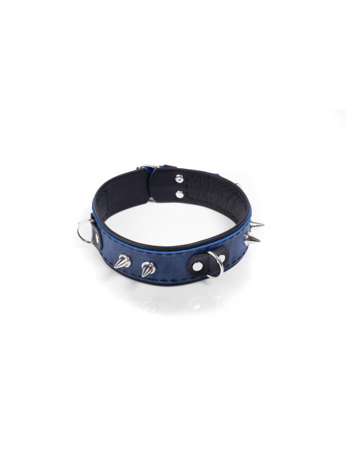 Obroża BDSM Crazy Horse Blue - Collar Big, Zabawki BDSM, Kagańce