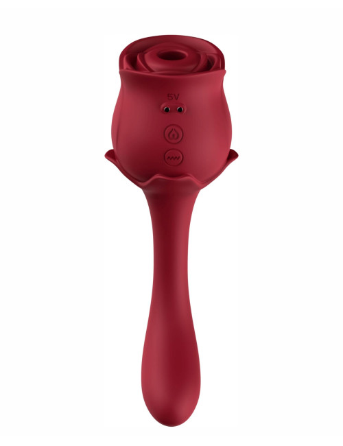 Stymulator Blossom Red - Wibrator punktu G i ssanie łechtaczki, silikon medyczny, wodoodporny