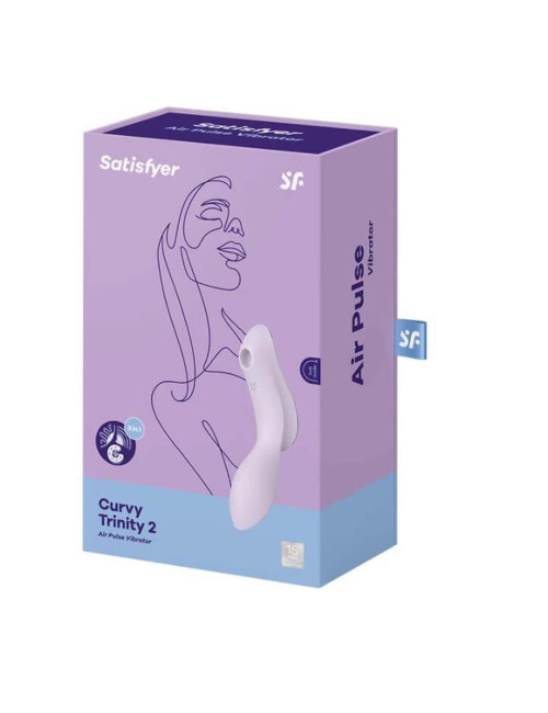 Wibrator Curvy Trinity 2 Violet - 3 silniki, fale ciśnienia, punkt G, IPX7