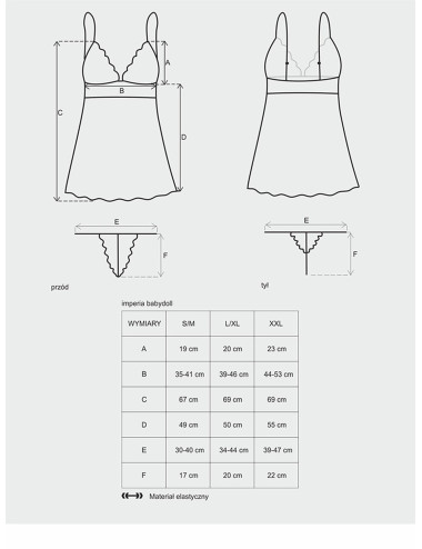 Bielizna-Idillia babydoll i stringi XXL