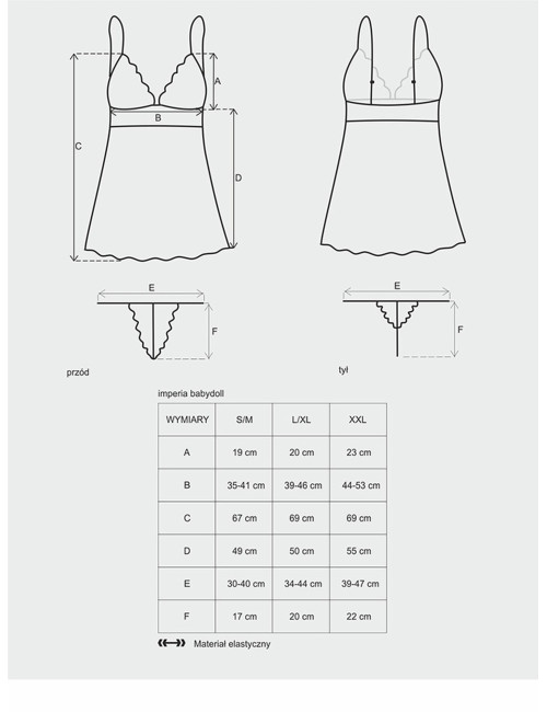 Obsessive Imperia Komplekt Babydoll i Stringi S/M