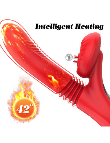 Silicone Vibrator 7 Powerful Modes - Licking,
Thrusting and Heating