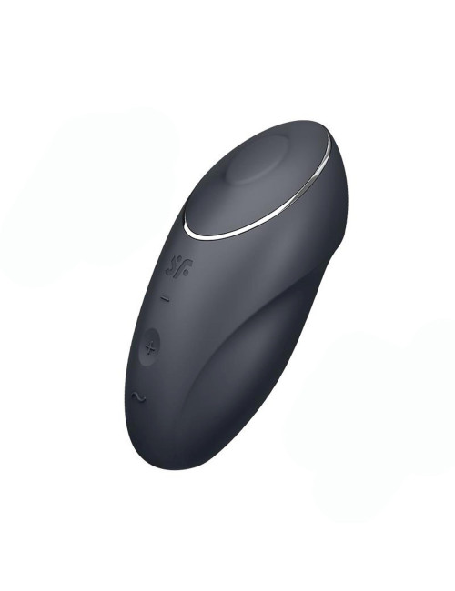 Tap & Climax 1 grey - Wibrator nakładany z funkcją stukania, silikon IPX7