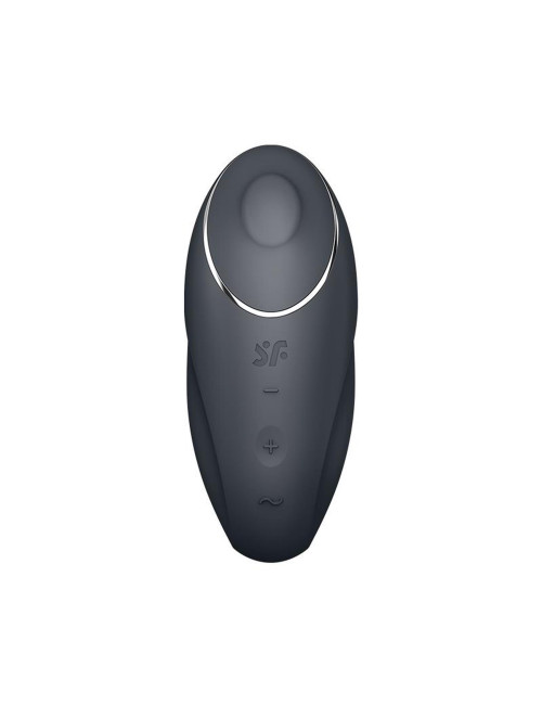 Tap & Climax 1 grey - Wibrator nakładany z funkcją stukania, silikon IPX7