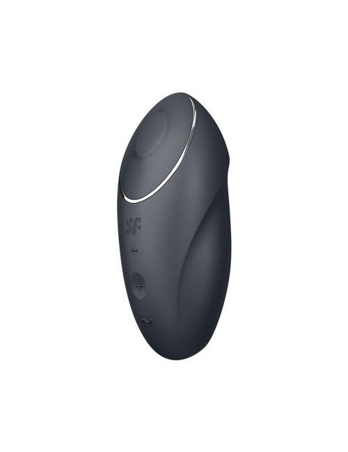 Tap & Climax 1 grey - Wibrator nakładany z funkcją stukania, silikon IPX7