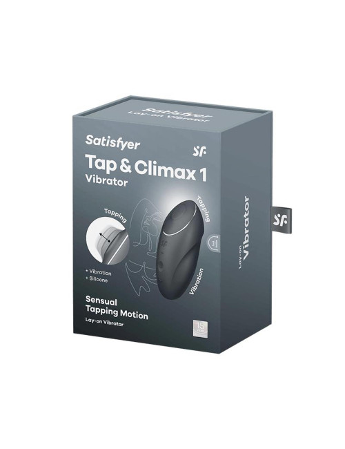 Tap & Climax 1 grey - Wibrator nakładany z funkcją stukania, silikon IPX7