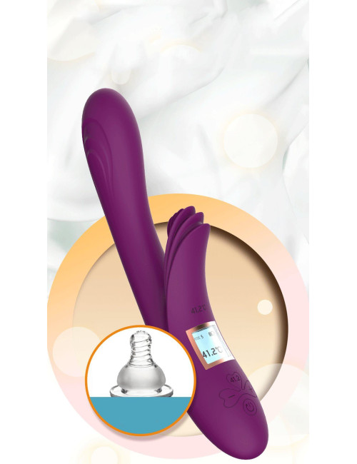 Wibrator silikonowy USB Lilo Purple – 10 funkcji, podgrzewany, stymulator wewnętrzny i zewnętrzny