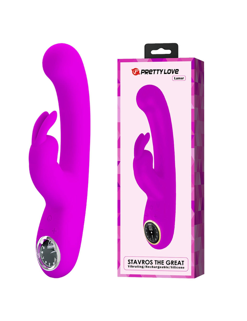 PRETTY LOVE Lamar Purple – Wibrator króliczek, 10 funkcji wibracji, 9 poziomów prędkości