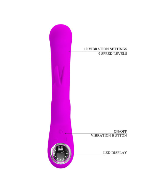 PRETTY LOVE Lamar Purple – Wibrator króliczek, 10 funkcji wibracji, 9 poziomów prędkości