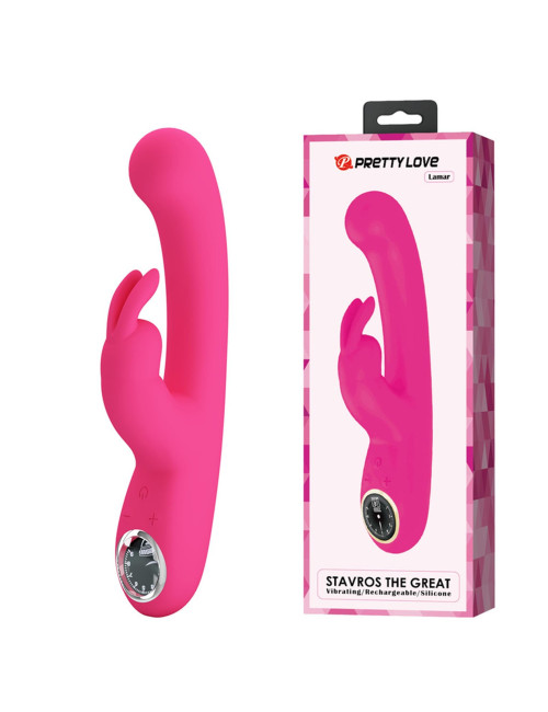 PRETTY LOVE Lamar Pink - Wibrator króliczek z 10 funkcji wibracji i 9 poziomów prędkości