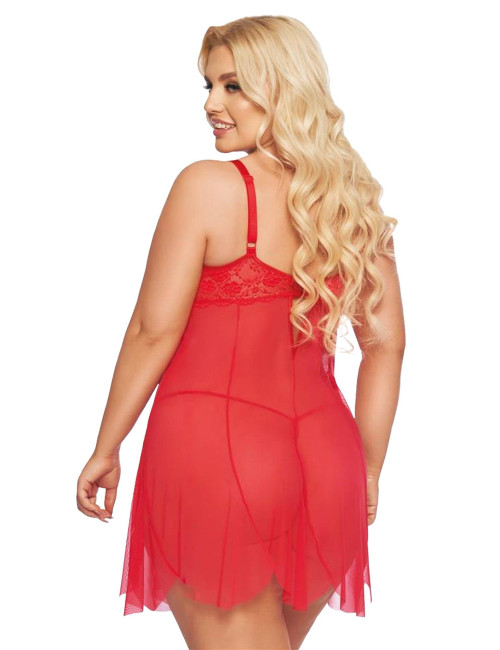 SoftLine Carla Red XL Babydoll Koszulka Czerwona