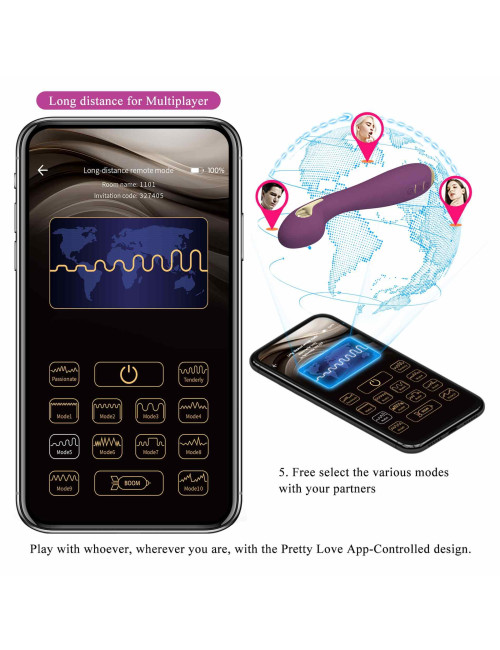 PRETTY LOVE - HECTOR, 12 vibration functions 5 electric shock functions Mobile APP remote control