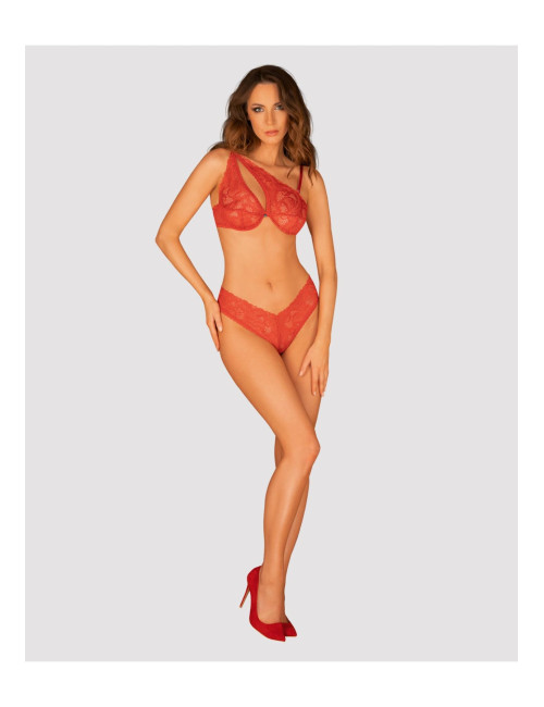 Czerwony komplet bielizny Obsessive Atenica M/L