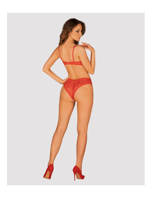 Czerwony komplet bielizny Obsessive Atenica M/L