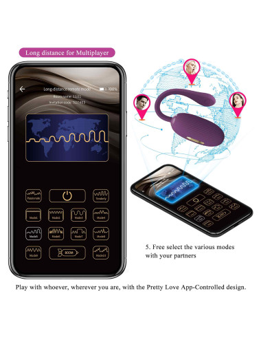PRETTY LOVE - Doreen, 12 vibration functions 3 electric shock functions Mobile APP Long-distance Control