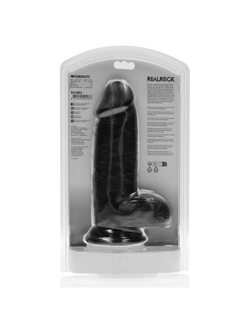 RealRock Dildo Realistyczne z Przyssawką Extra Thick Black