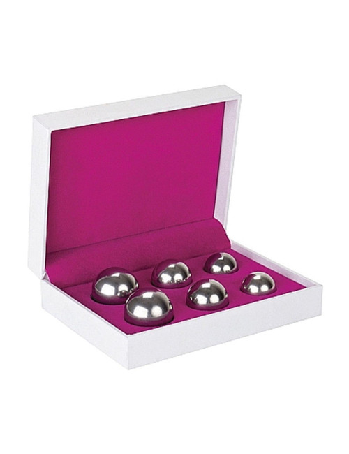 Ben Wa Balls Set Silver - Kulki bez wibracji, wodoodporne, bezpieczne dla ciała, zestaw 3 wag