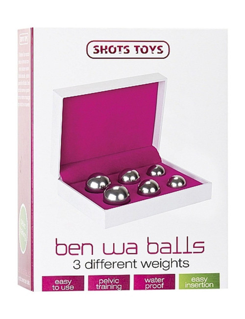 Ben Wa Balls Set Silver - Kulki bez wibracji, wodoodporne, bezpieczne dla ciała, zestaw 3 wag