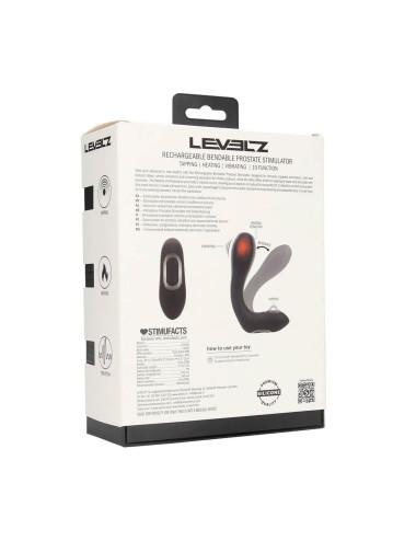 Vibrating Heating Bendable Tapping Silicone Prostate Stimulator - Black