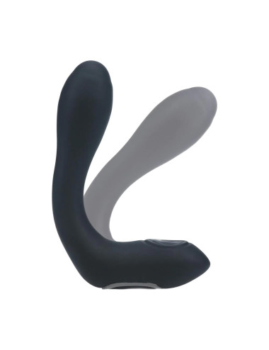 Vibrating Heating Bendable Tapping Silicone Prostate Stimulator - Black