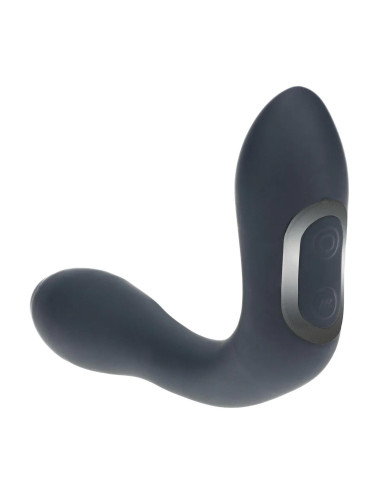 Vibrating Heating Bendable Tapping Silicone Prostate Stimulator - Black