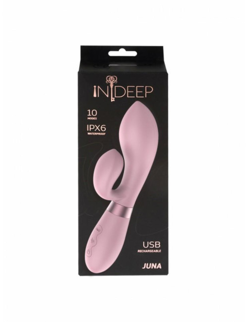 Wibrator Indeep Juna Pink – Zabawki Wibratory Króliczek USB ładowany, 10 trybów, podwójne silniki