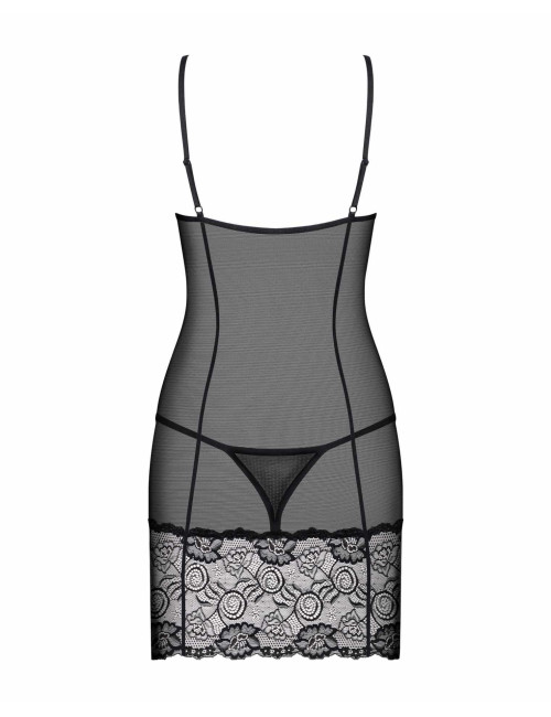 Koszulka i Stringi Obsessive Alluria L/XL – Koronkowa Bielizna