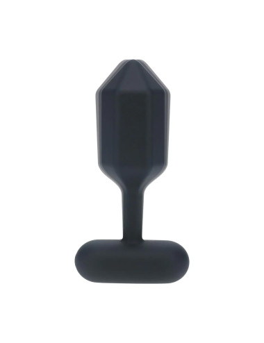 Hexagonal Vibrating Silicone Anal Plug - L - Black