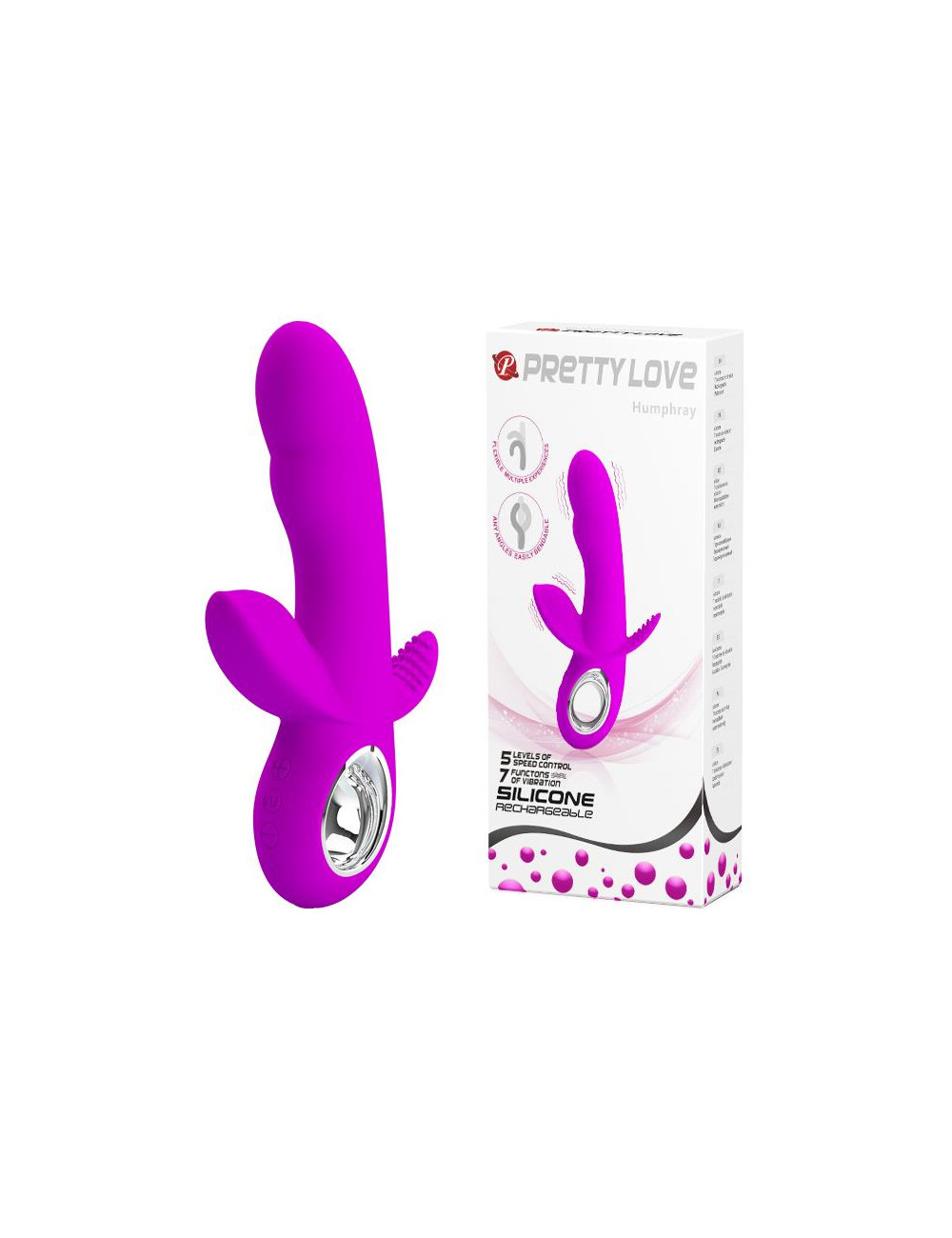 PRETTY LOVE Humphray USB - Wibrator Króliczek 35 funkcji, 7 wibracji, 5 prędkości, silikon medyczny, wodoodporny