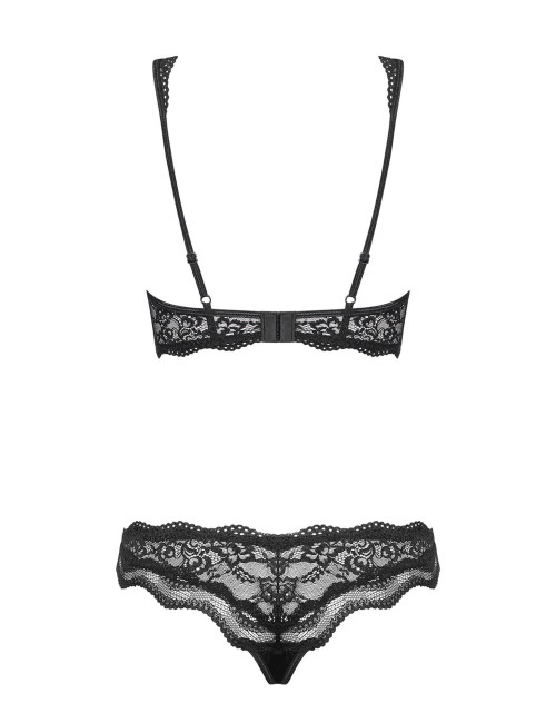 Obsessive Luvae – Elegancki Czarny Komplet Bielizny, L/XL