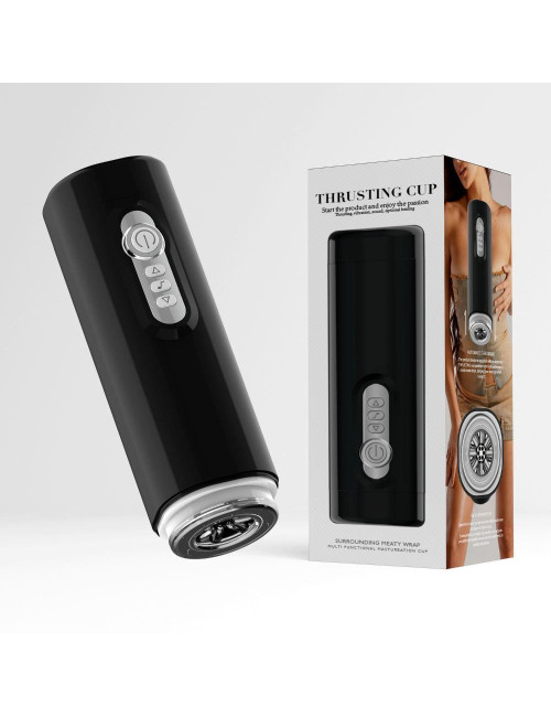 Masturbator Cup Stealth - Automatyczny, 7 wibracji, USB, teksturyzowana tuleja