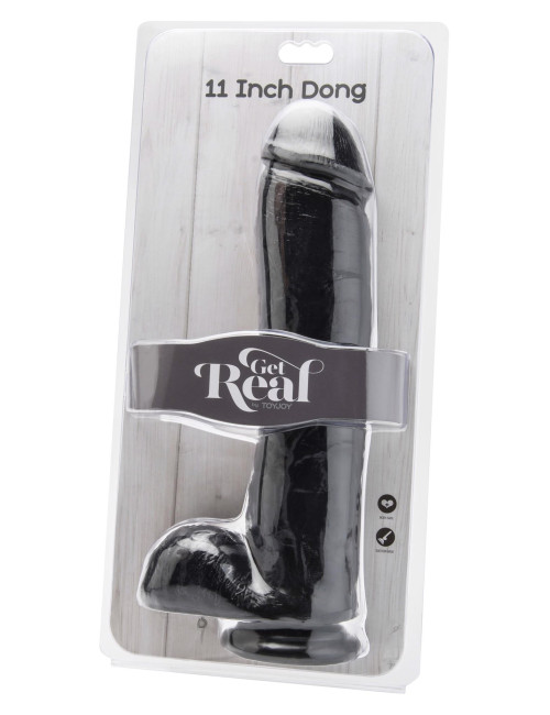 ToyJoy Czarne Dildo z Jądrami 28 cm (11 cali)