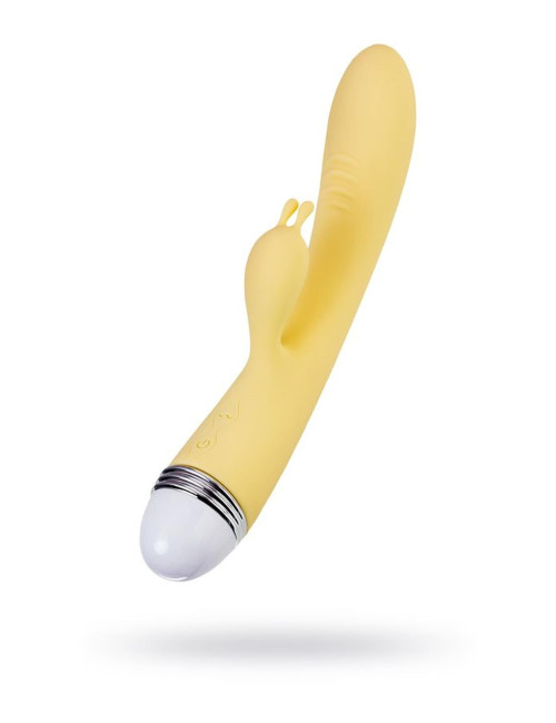 Flovetta by Toyfa Aster – wibrator z łechtaczką, silikon, żółty, 22 cm – Króliczki Zabawki Wibratory