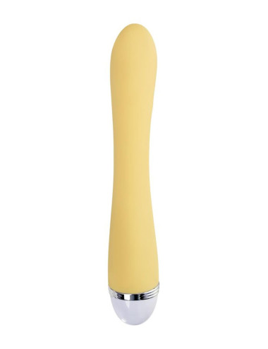 Vibrator with clitoral stimulator Flovetta by Toyfa Aster, silicone, yellow, 22 cm