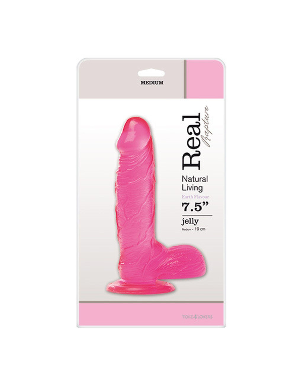 Dildo Jelly Real Rapture Pink 7.5 in - Żelowe Zabawki Dildo
