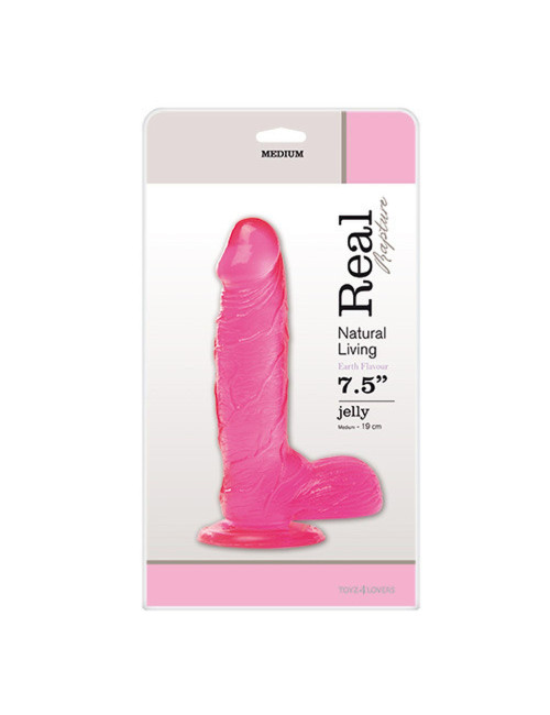 Dildo Jelly Real Rapture Pink 7.5 in - Żelowe Zabawki Dildo