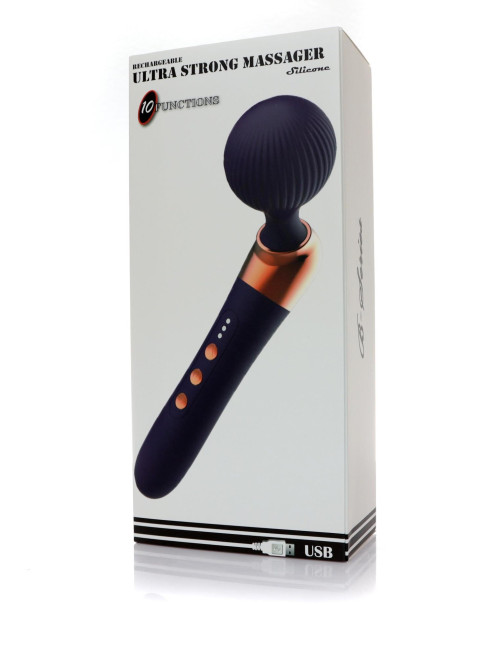 Stymulator-Massager Ultra Strong USB - Wibrator i Masażer, 10 funkcji, 5 prędkości, wodoodporny, silikon medyczny